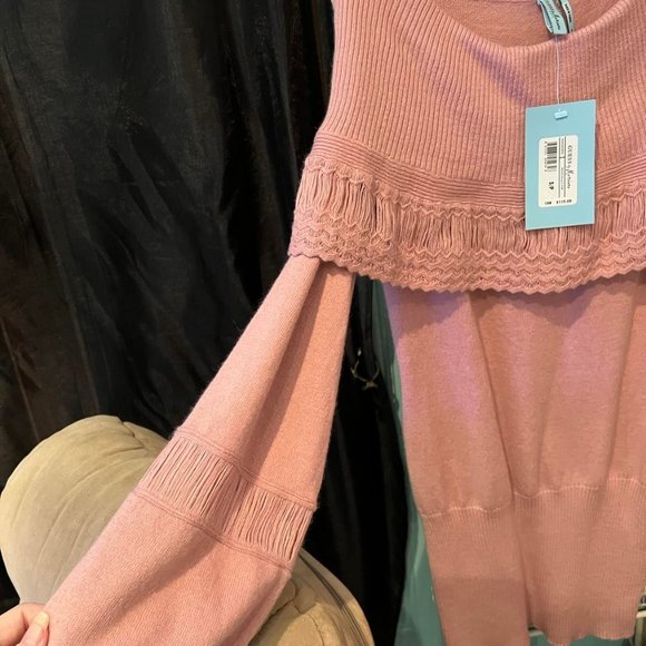 Sleeveless Pink Marciano Knit Top Long Sleeve S Small - Picture 5 of 5